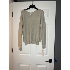 If it were me Anthropologie Waffle Knit V Neck sweater beige medium NWT